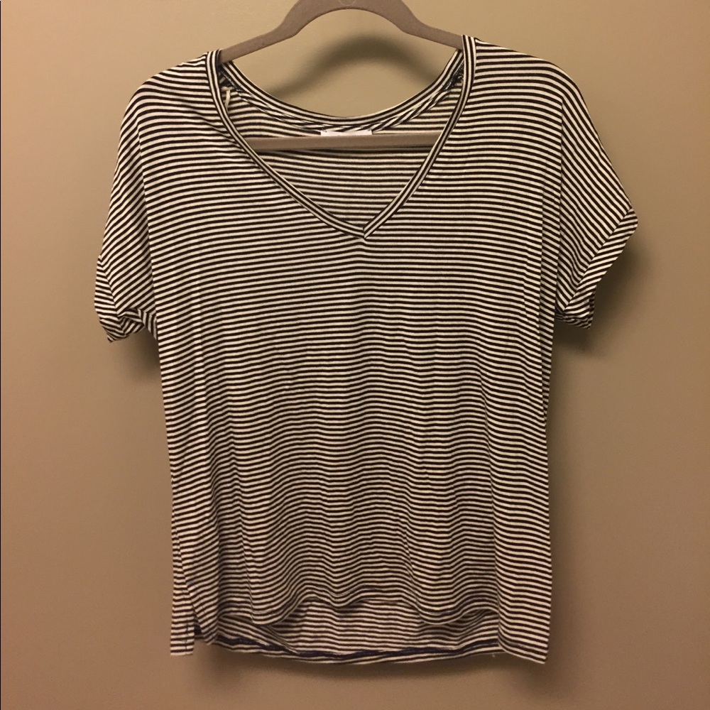 Zara black and white striped tshirt