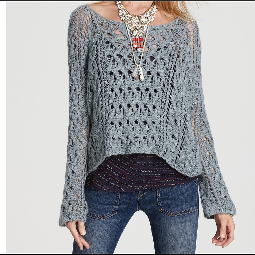 Blue Free People Pegasus Sweater
