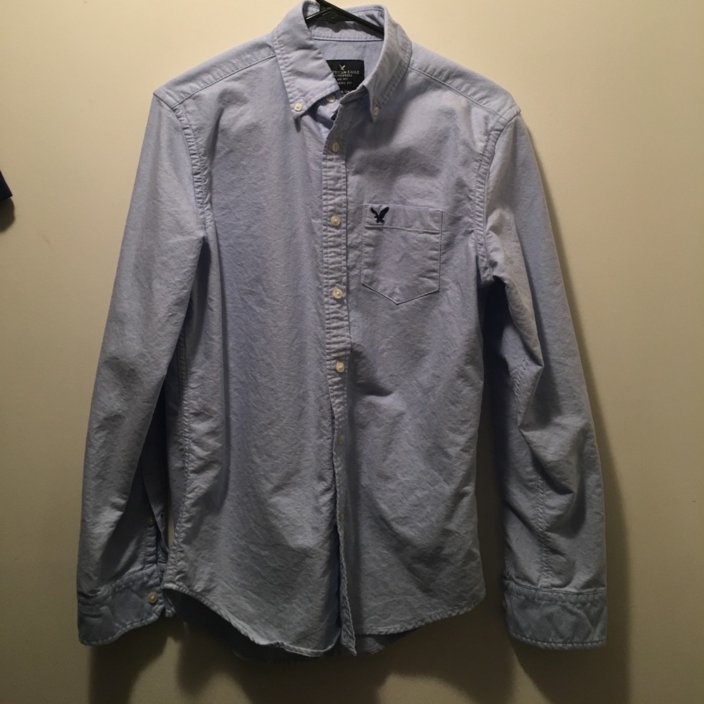 Light blue American Eagle button up shirt