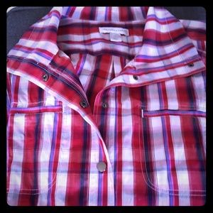 Red,white,and blue snap closure jacket