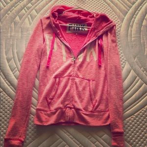 pink zip hoodie