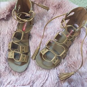 Tassel Lace-up Sandals