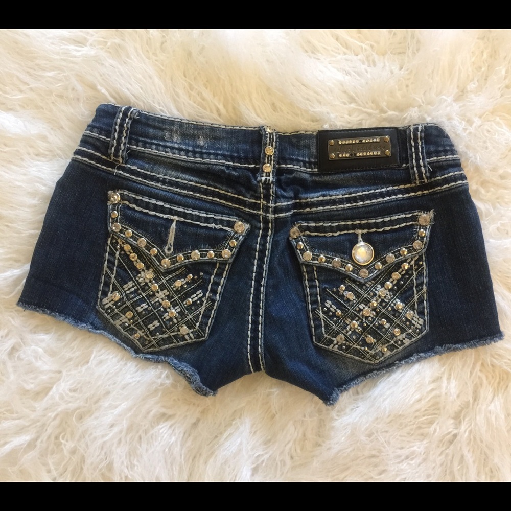 LA Idol Stitch Bling Jean Shorts