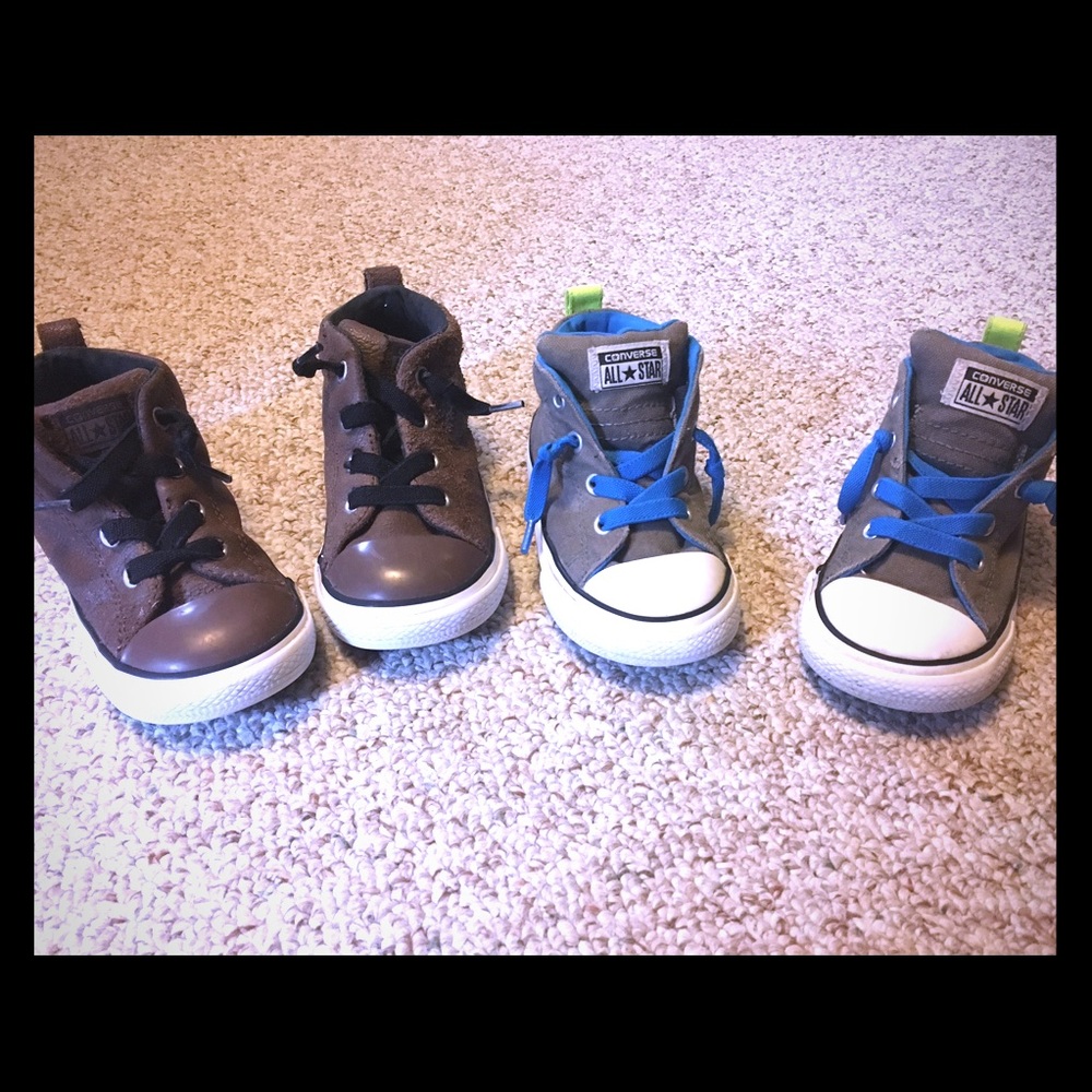 Two pairs!! Size 8 toddler converse sneakers!!