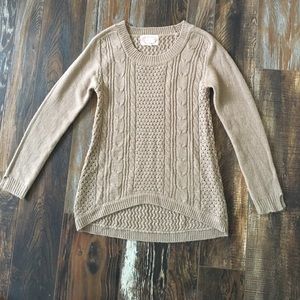 High-Low Tan Sweater