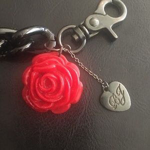 Black with Red Rose Betsey Johnson Bracelet