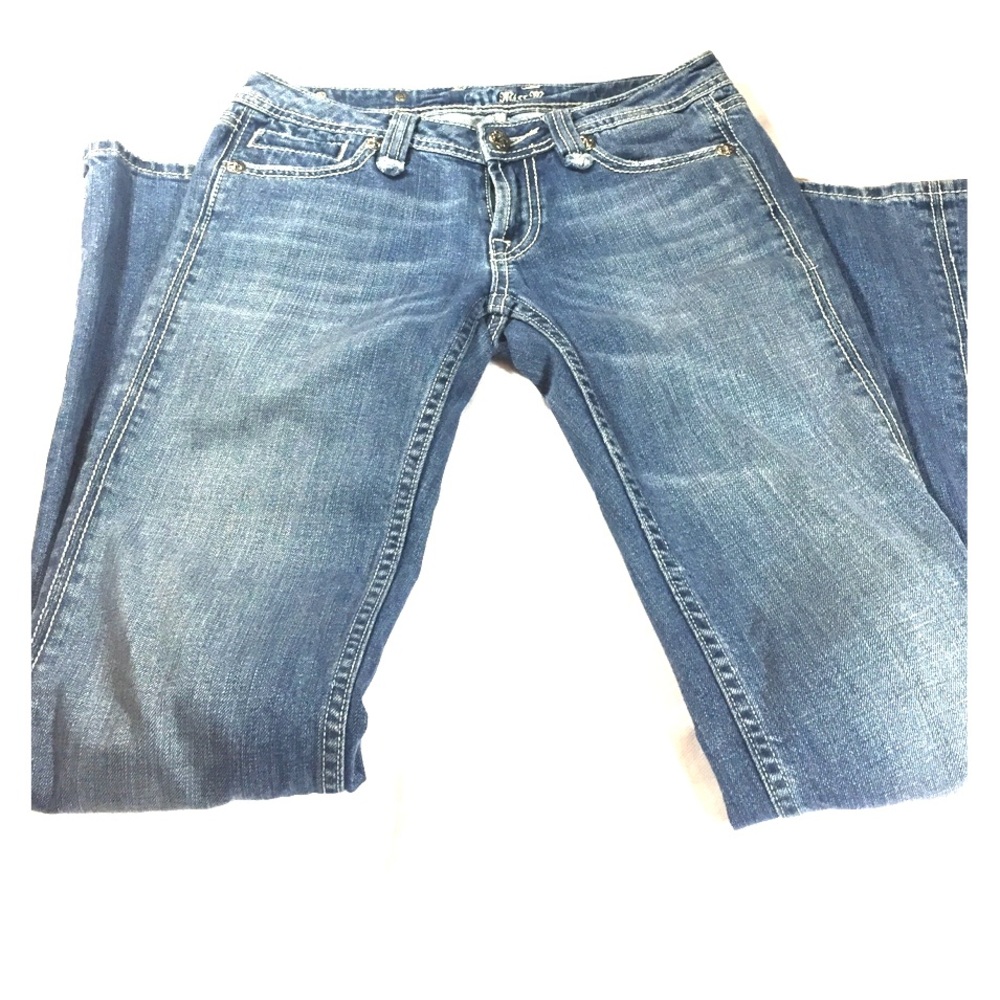 Miss Me Jeans with cream leather