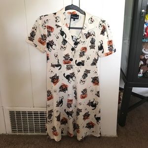 Sourpuss black cat Halloween dress pin up