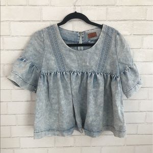 Denim peplum shirt