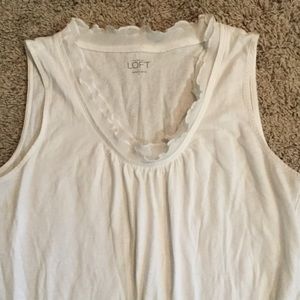 White sleeveless top