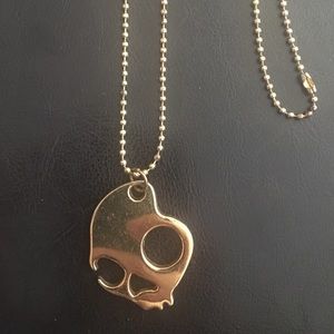 Skull Candy DogTag Gold Necklace
