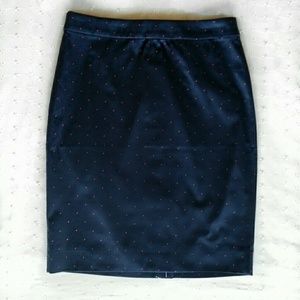 NWT J. Crew Pencil Skirt Navy Red Dots