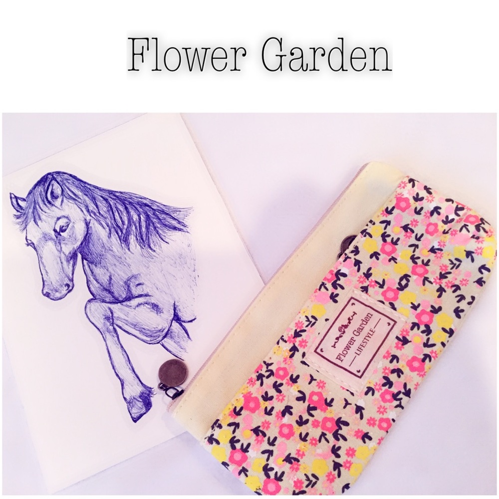Flower Print Makeup Bag