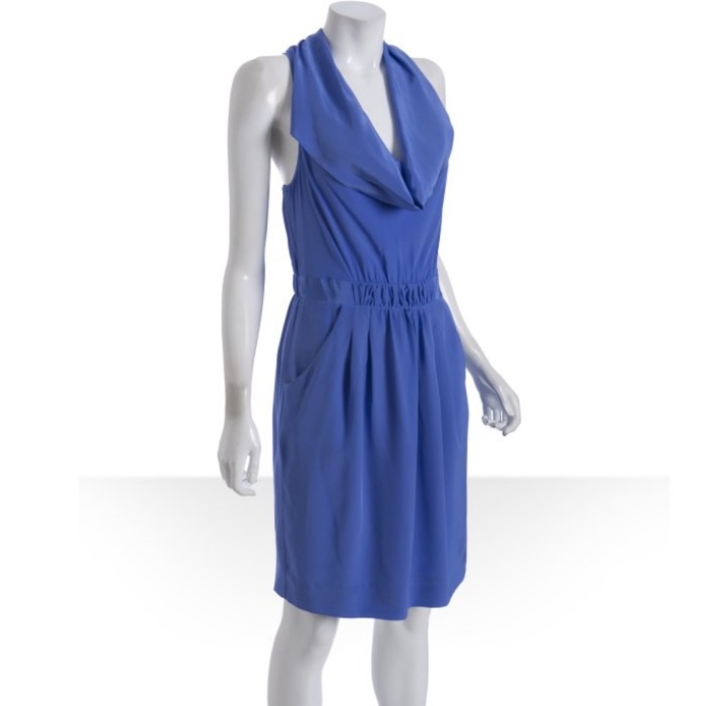 BCBG MAXAZRIA Silk racerback dress with pockets