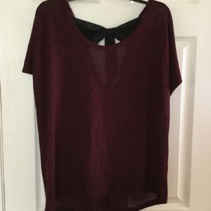 Maroon high low fancy tee