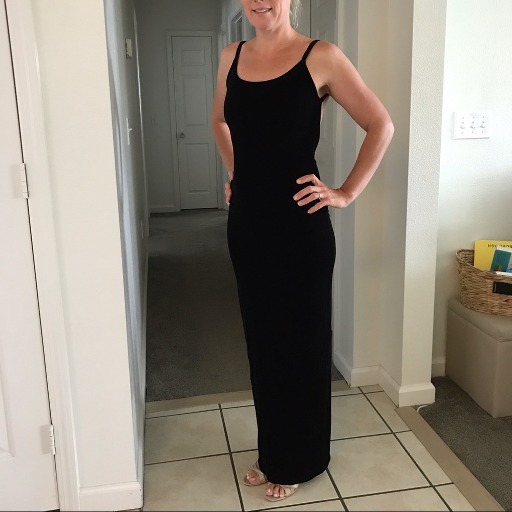 Black formal backless dress