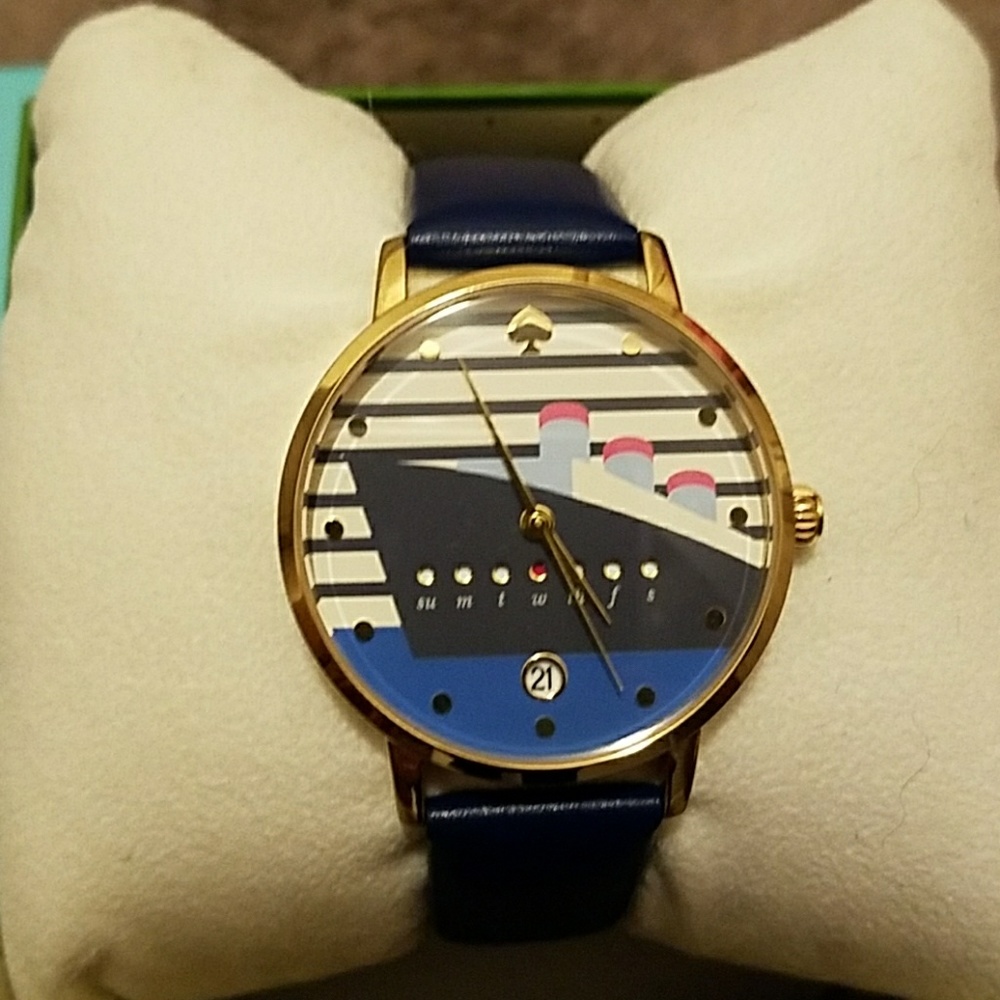 Kate Spade leather band cruise ship watch.