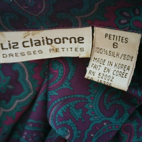 SOLD**Vtg.100% SILK Liz Claiborne Dress - Picture 7 of 7