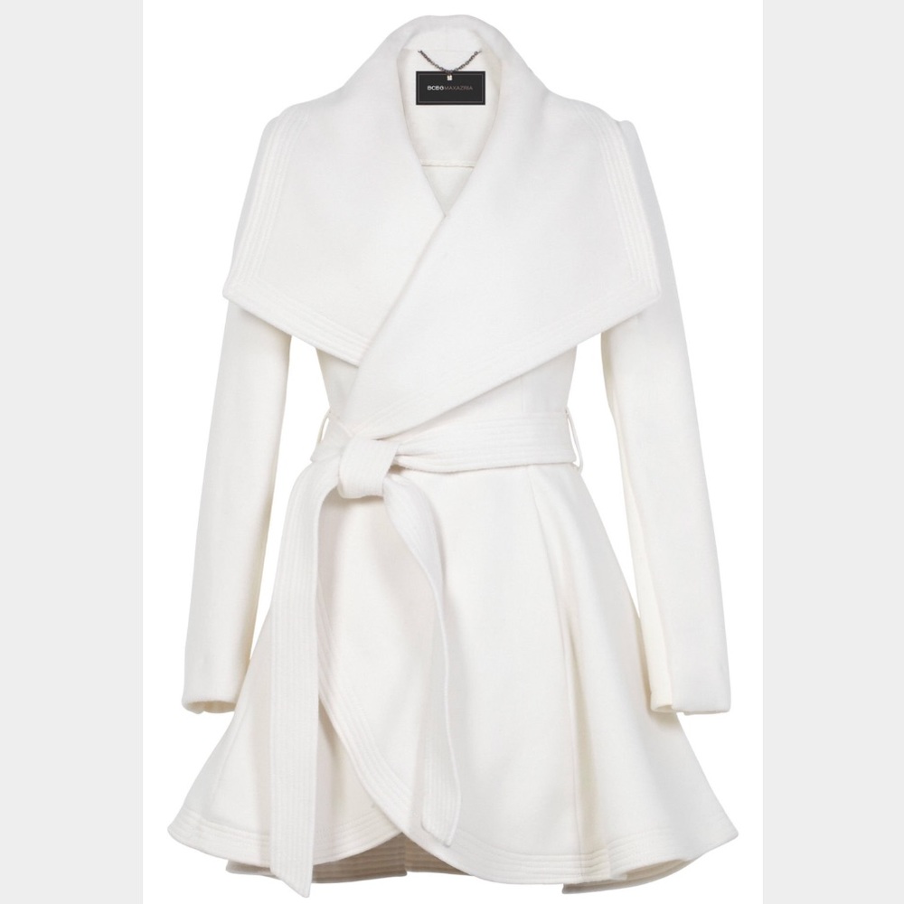 Brand New Draped-Collar Belted Coat