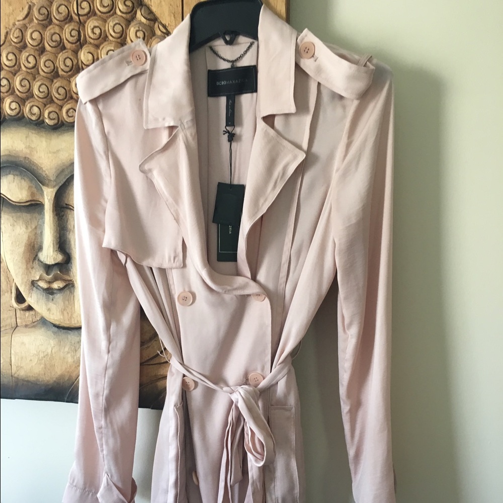 BCBG MaxAzria Silk Blush Pink Trench Jacket/dress