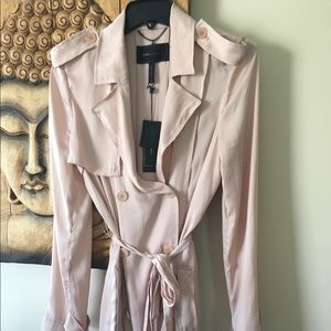 BCBG MaxAzria Silk Blush Pink Trench Jacket/dress