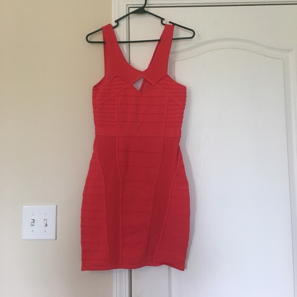 Arden B coral bodycon dress. Size medium. EUC - Picture 1 of 5