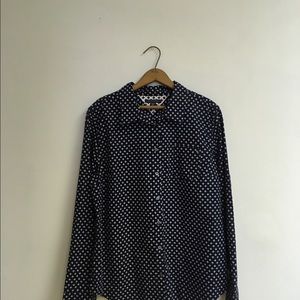 Tommy Hilfiger navy and white patterned blouse