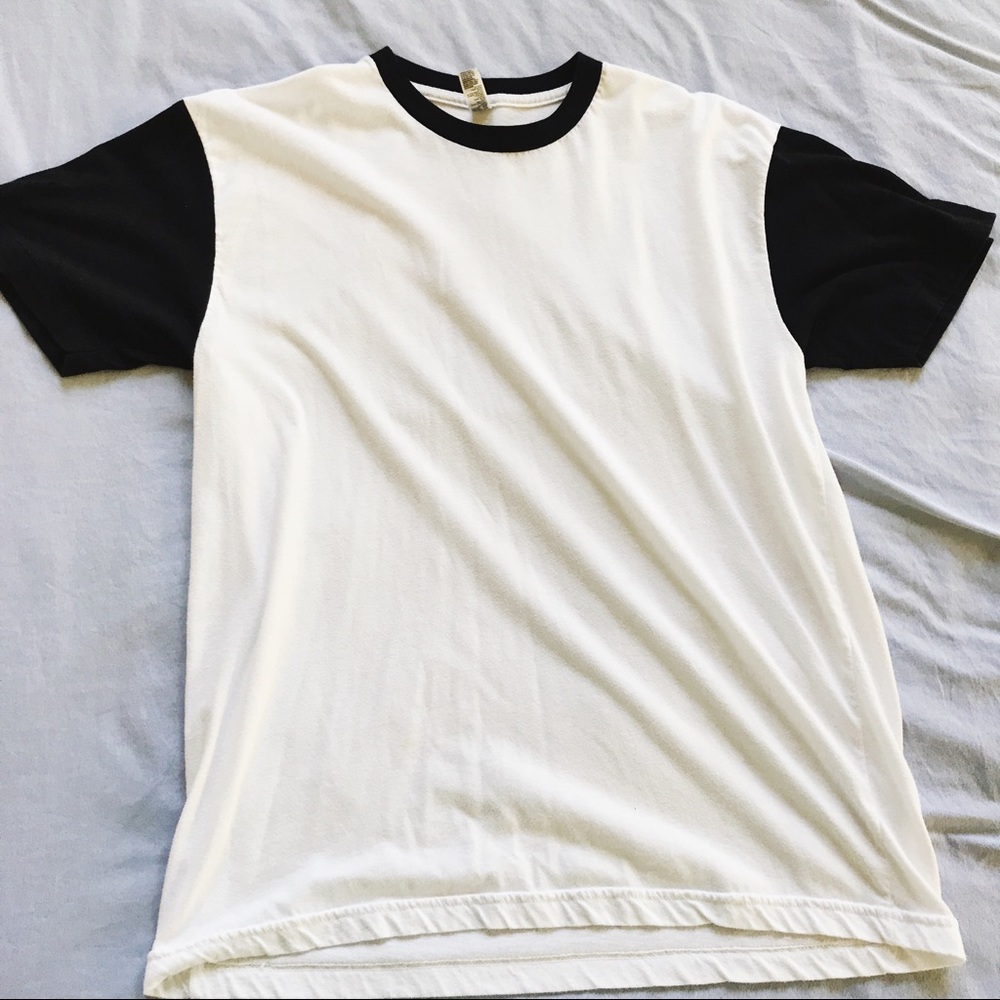 American Apparel Black Lined T shirt