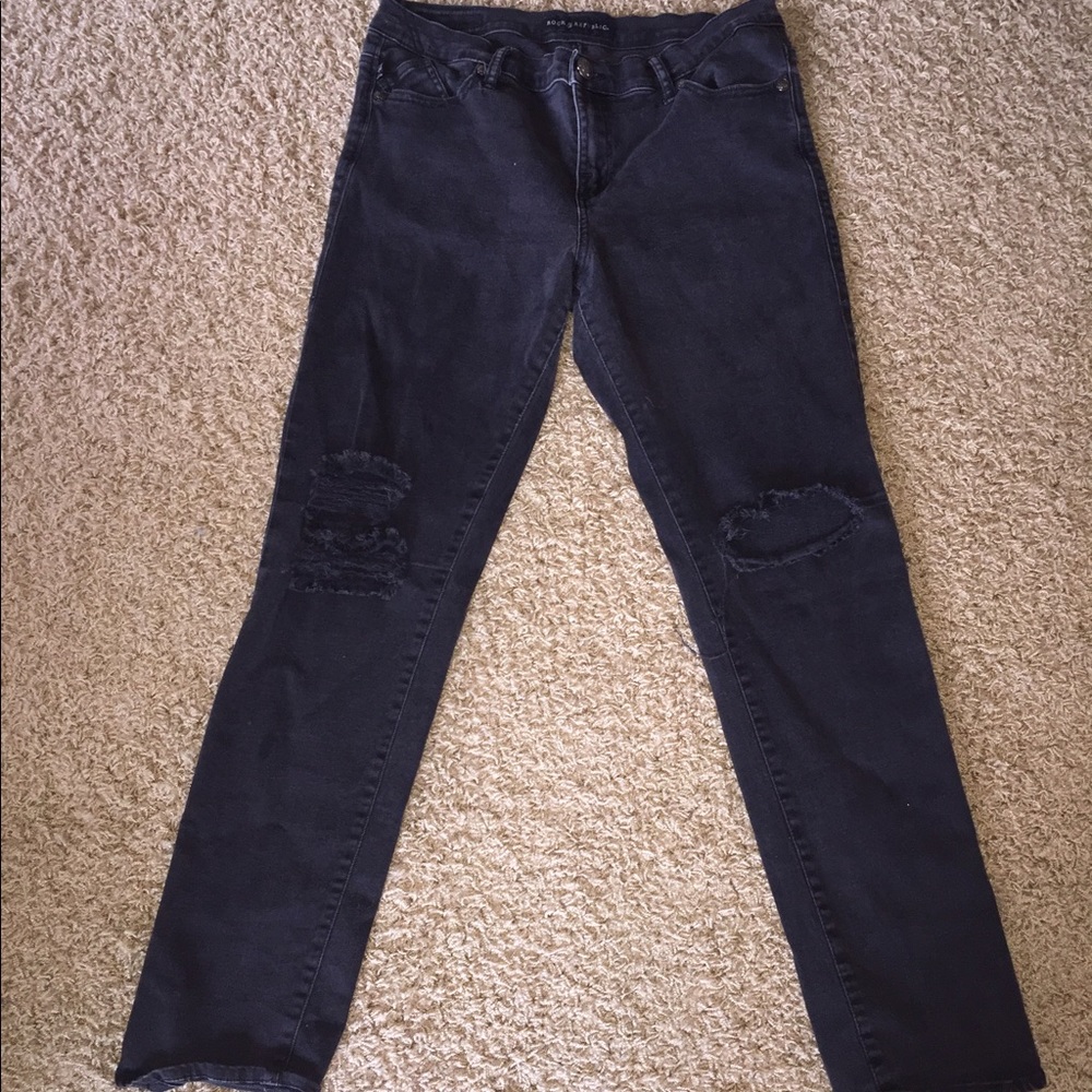 Rock & Republic black skinny ripped jeans