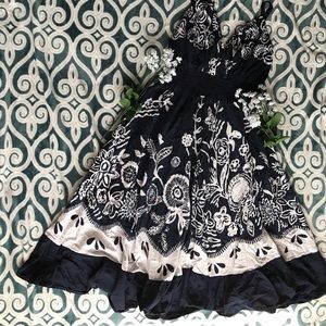 Navy Blue & Heavenly White Spaghetti Strap Dress