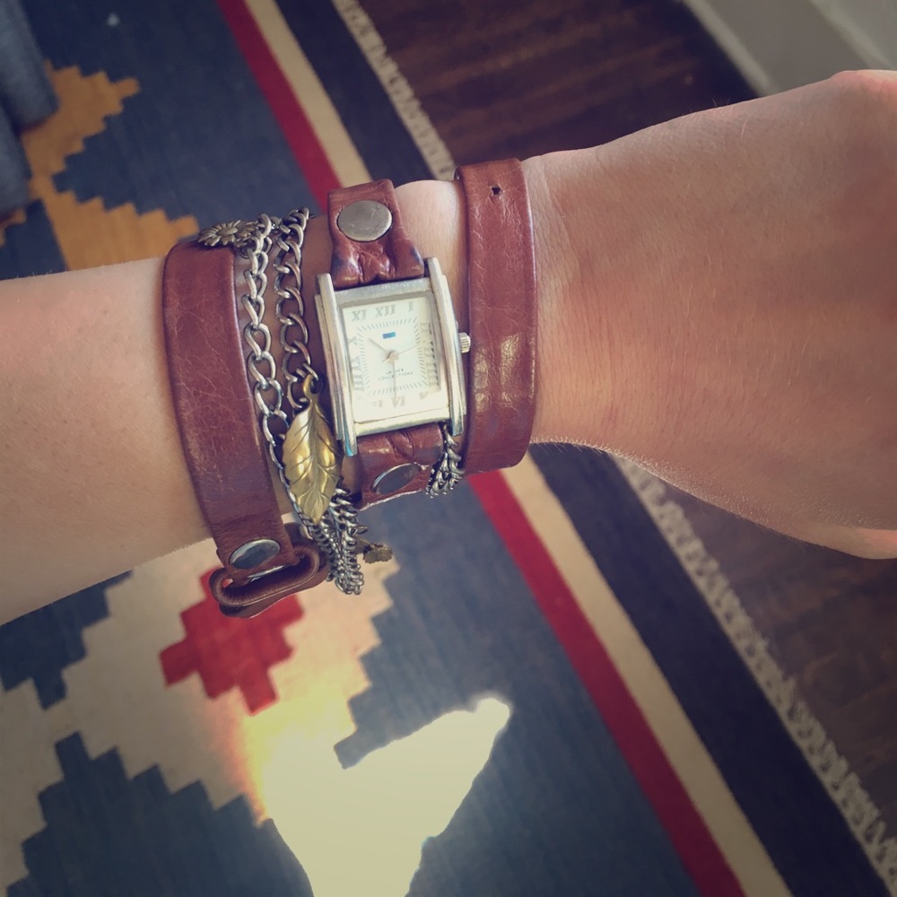 La Mer brown wrap watch
