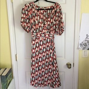 Banana Republic vintage pattern silk wrap dress