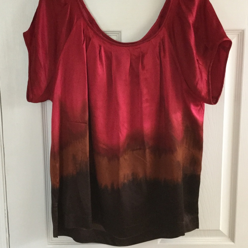 Silk red fade blouse