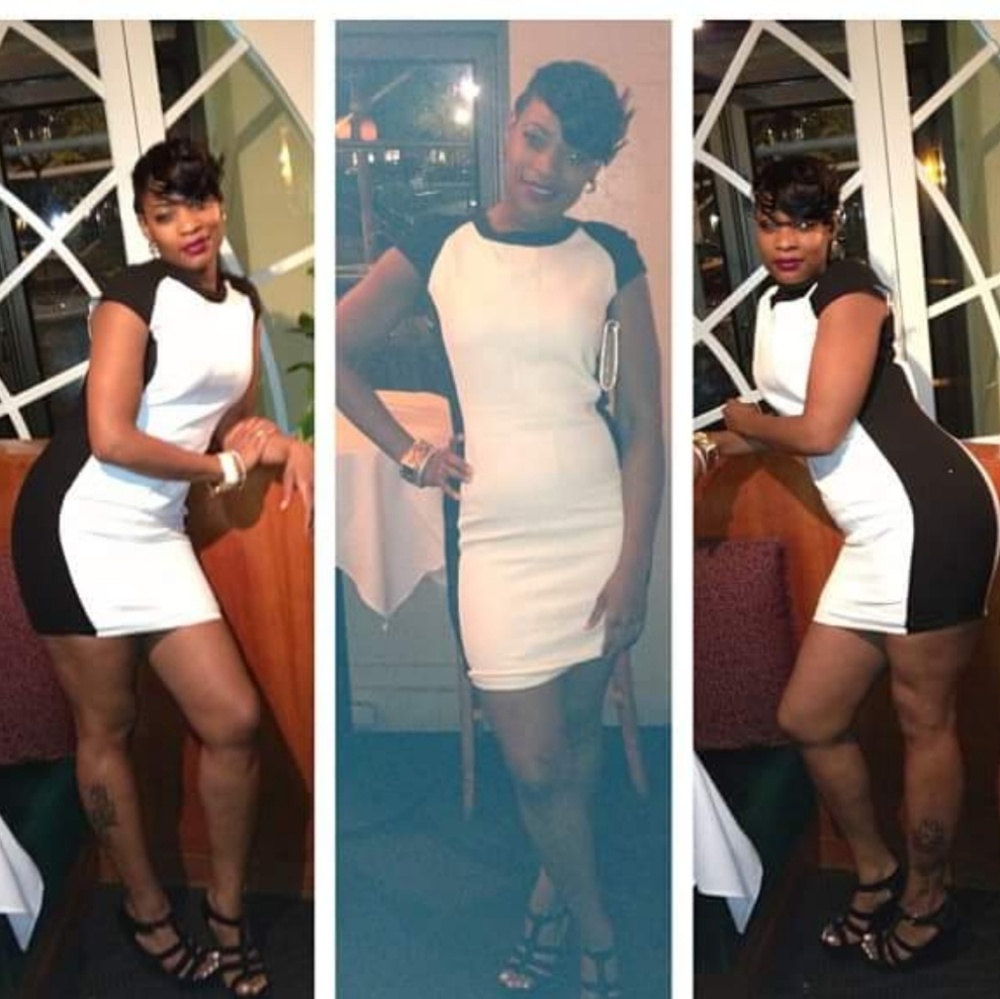 Black and white midi dress