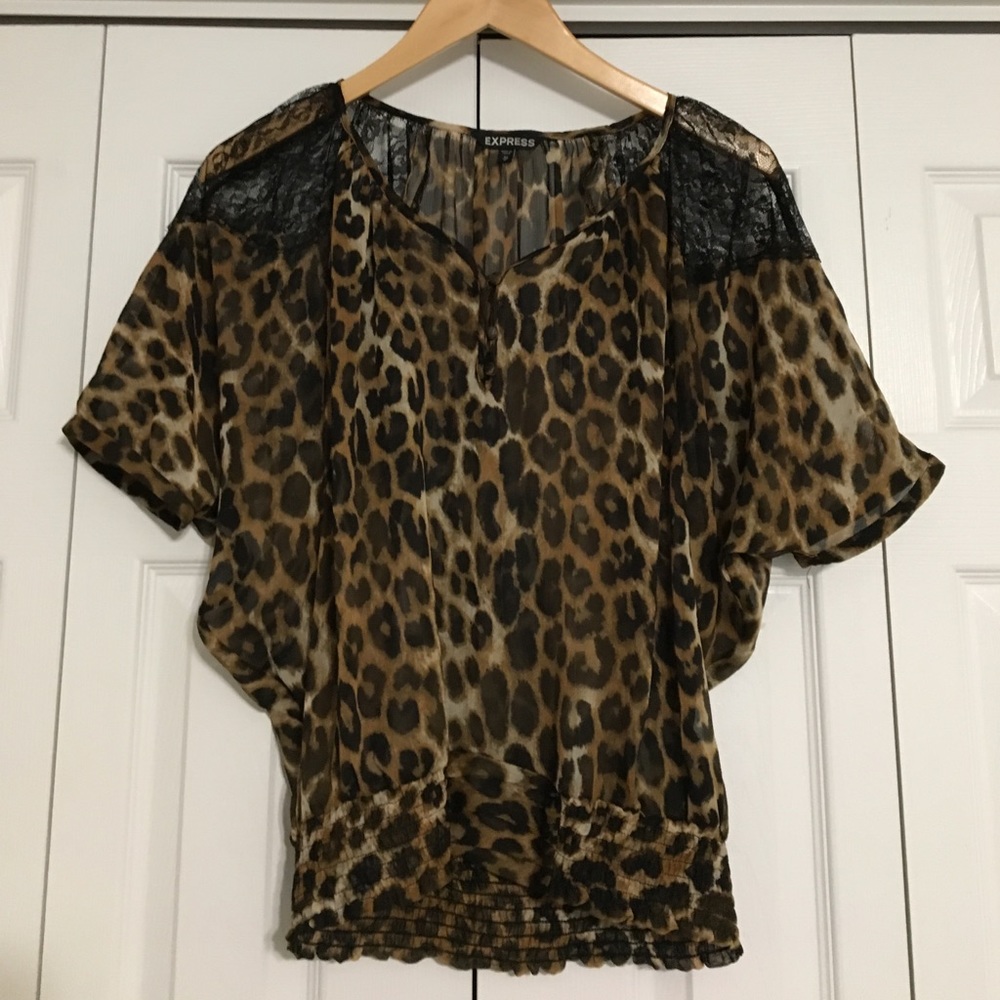 Express cheetah print chiffon top!