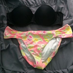 Black and floral Victoria's Secret bikini