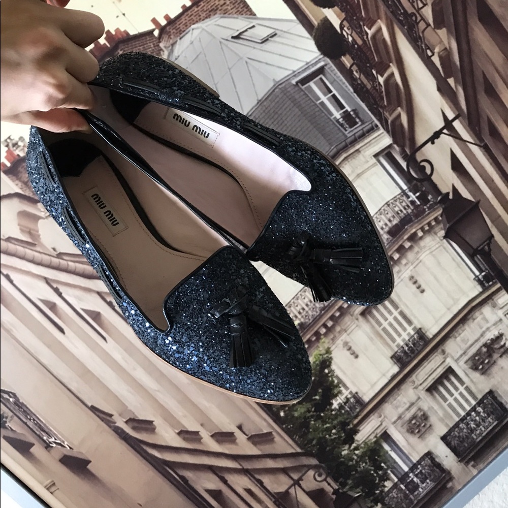 MiuMiu Blue face up shoes