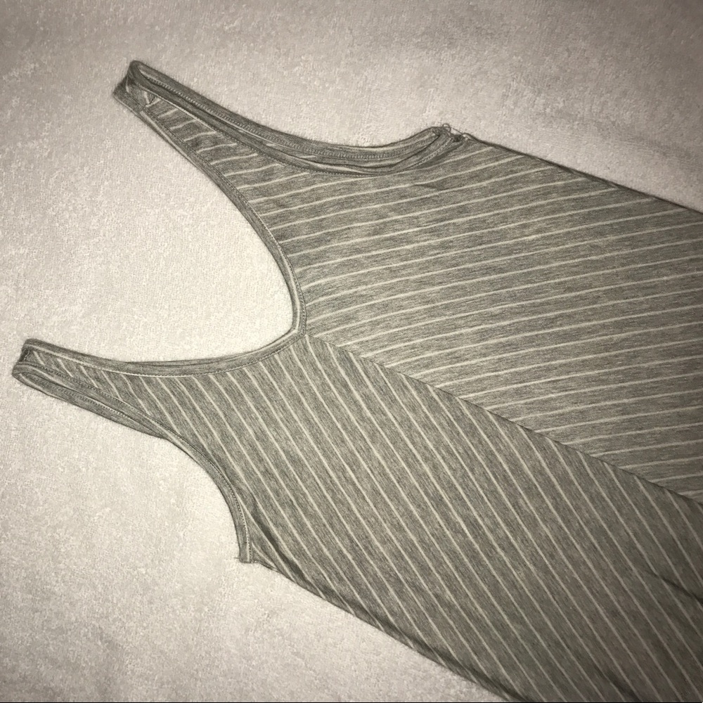Brand new gray and white maxi dress