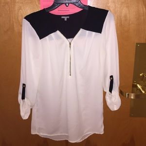 Black and white blouse