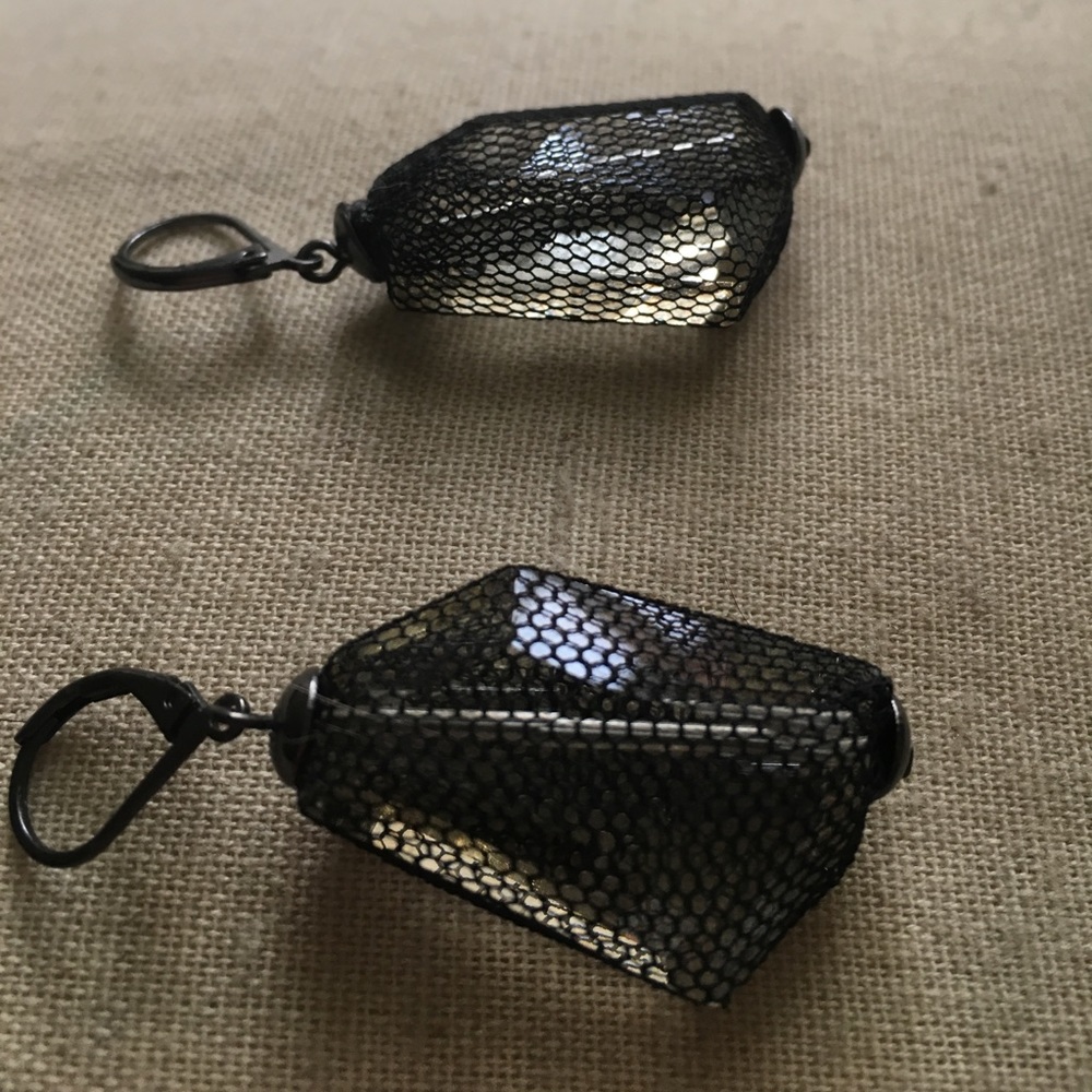 Crystal netted earrings