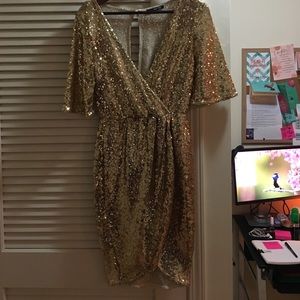 Gold sequin dress