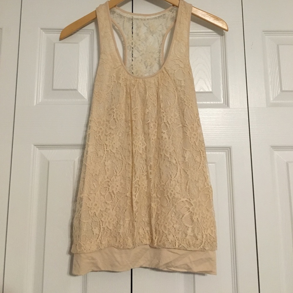 Express lace racerback tank