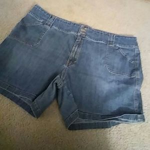 Blue jean plus size shorts