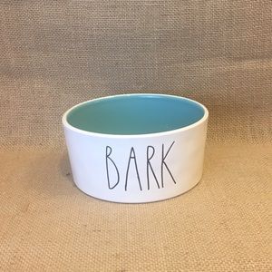 Rae Dunn Dog Bowl Bark blue inside
