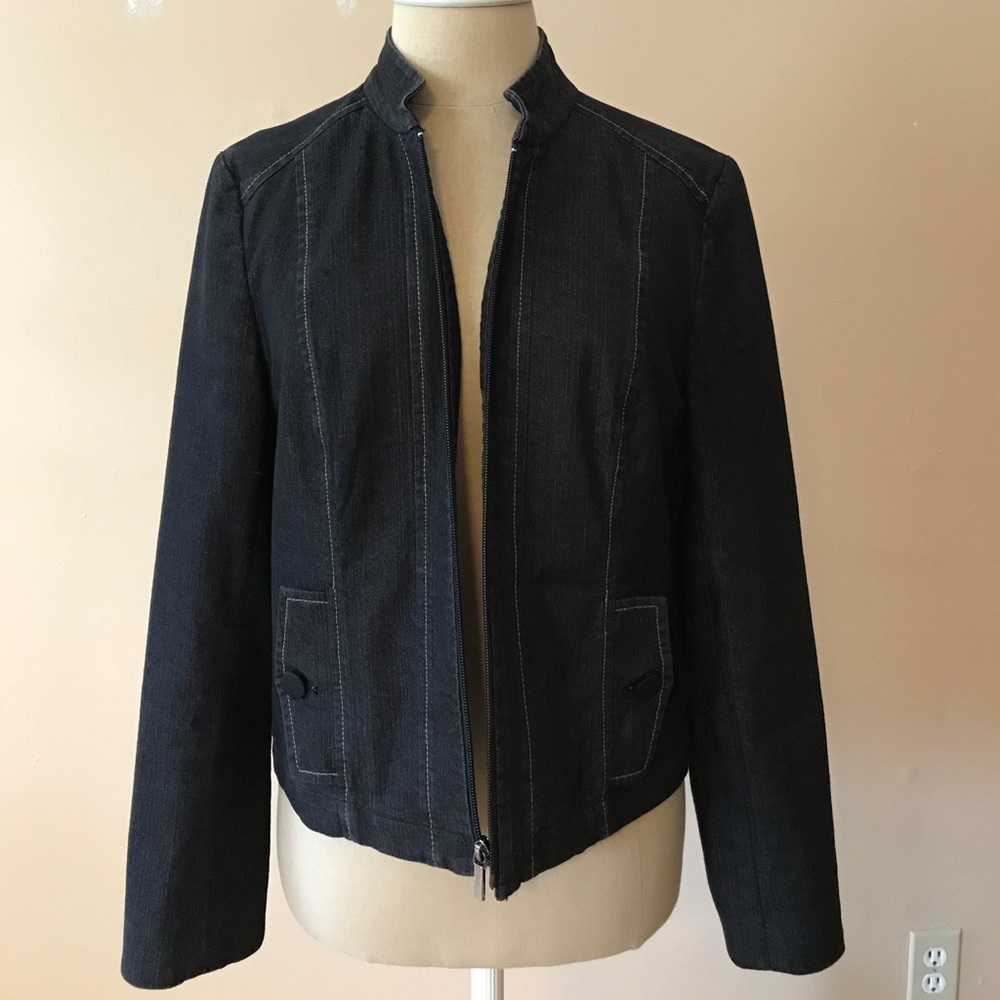 Blue Wash Hooded Cropped Denim Jacket - Madison main image 1
