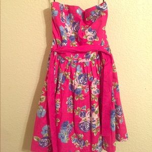 Hot pink floral dress