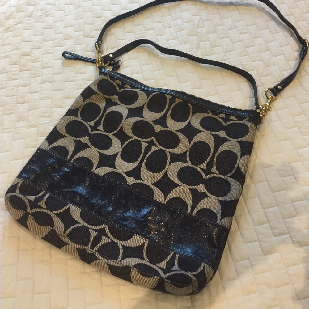 Navy denim Coach purse.