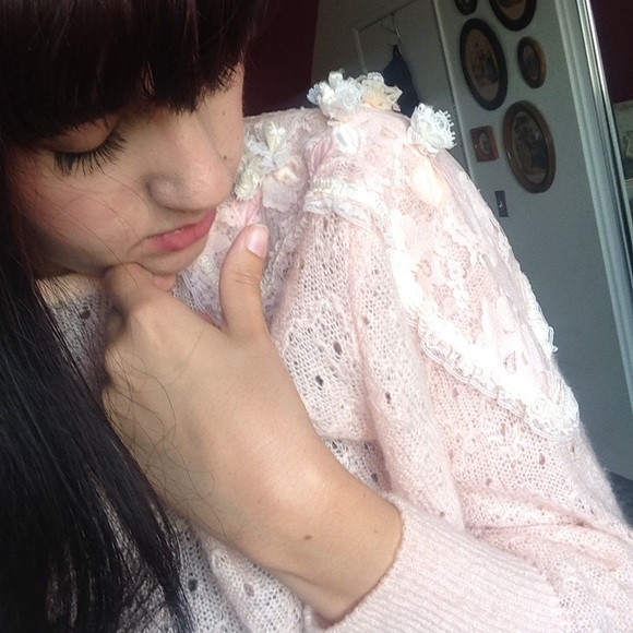 🍂🍁FALL IS HERE! Vintage Pink Knit Sweater🍁🍂 - Picture 1 of 4