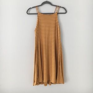 Mustard Criss-cross Back Shift Dress