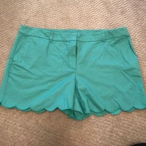 LOFT scalloped mint shorts